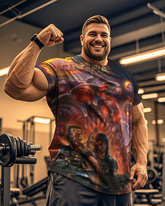 Ray Tang Contra Herren-T-Shirt mit kurzen Ärmeln, Übergröße